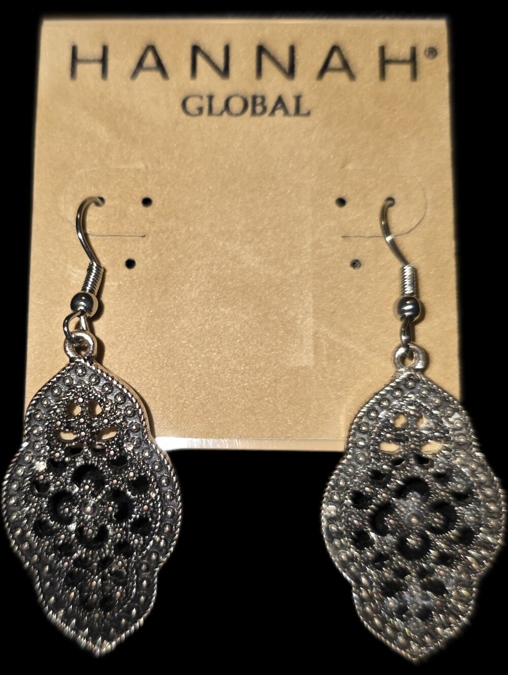 Silvertone Filigree Drop Earrings
